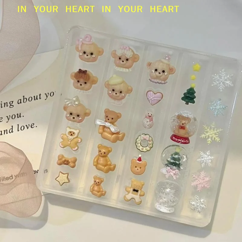 【X】투명 실리콘 네일 아트 몰드 벨트 버클 꽃 나비 네잎 클로버 3D 네일 장식 몰드 매니큐어 템플릿