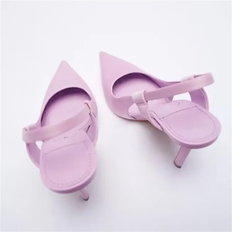 Ladies French Elegant Stiletto Sandals Slingback Temperament Highheeled Mules Dress Party Women Shoes Zapatos De Mujer