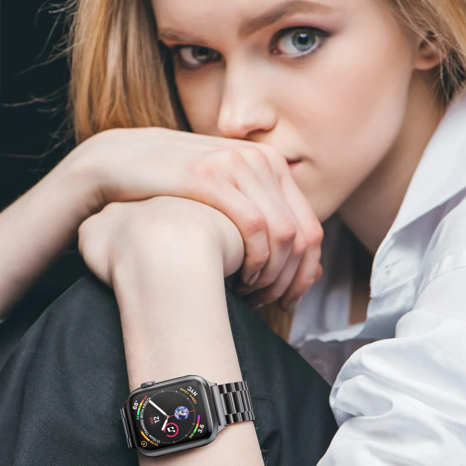 Starlight Stainless Steel Watch Band with Adjustable Metal Strap