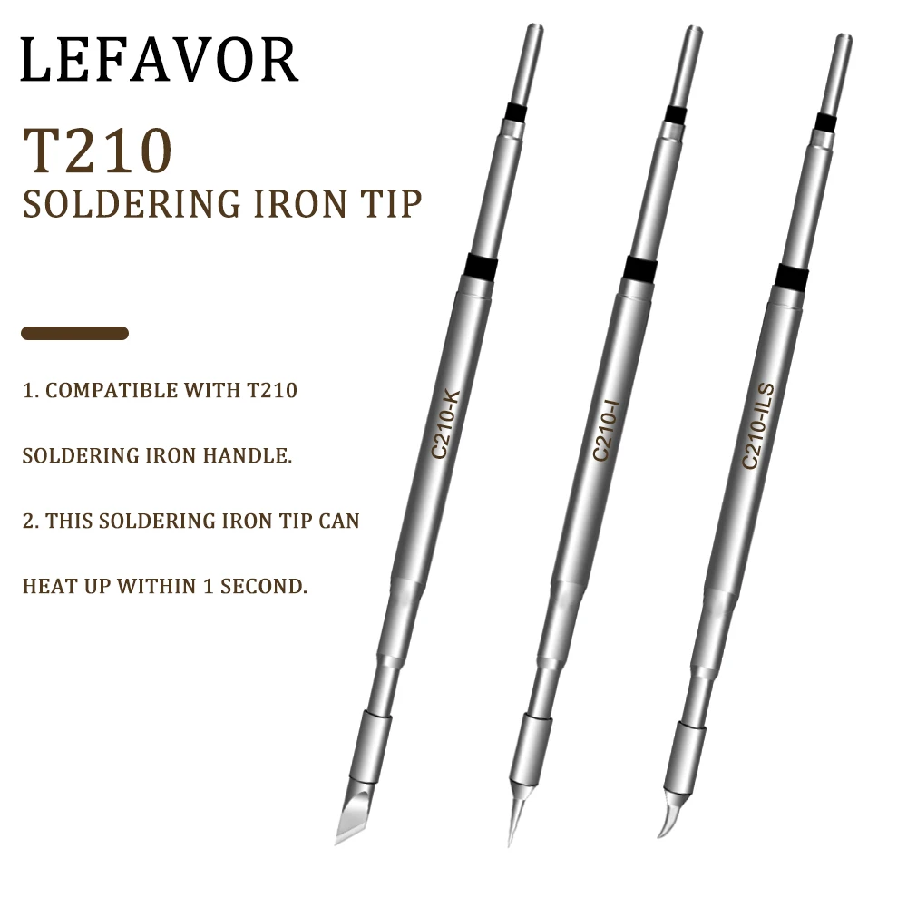 C210 Soldering Iron Tips Welding Iron Head for  Tips T210 Handle CD-2SD/2SHE  T26 T26D T3602