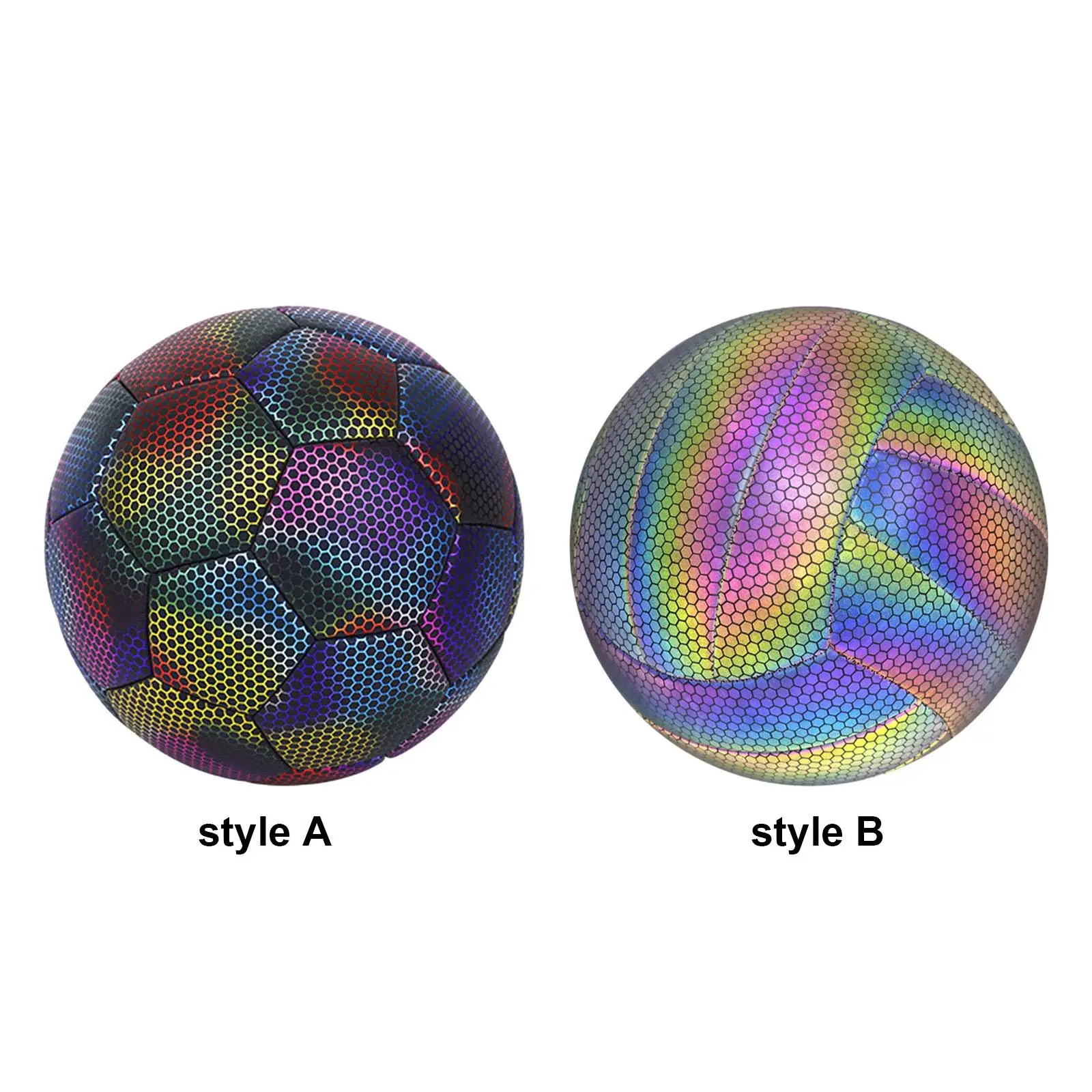 Holographic Reflective Soccer Ball Size 5 High Visibility for Night Game and Training Sessions Gift for Soccer Competition Holographic Reflective Soccer Ball Size 5 High Visibility for Night Game and Training Sessions Gift for Soccer Competition