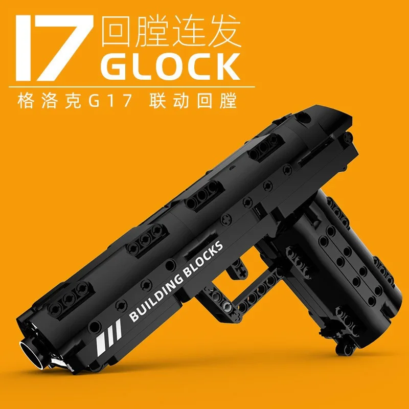 

Super Cool Building Block Gun Assembly Toy BB Gun Youth Pistol Toy Shooting Game Nerfgun for Kids Toy Guns Gifts Rubber Bands