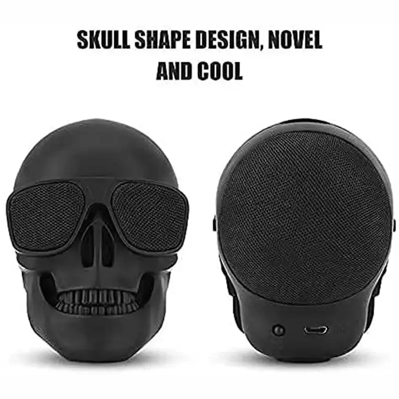 Wireless Bluetooth Skull Speaker - Portable Mini Stereo Sound with Enhanced Bass, 5W Audio Music Player