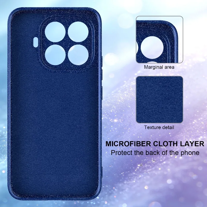Glossy Glitter Liquid Silicone Shockproof Case with Lanyard and Built-in Magnetic