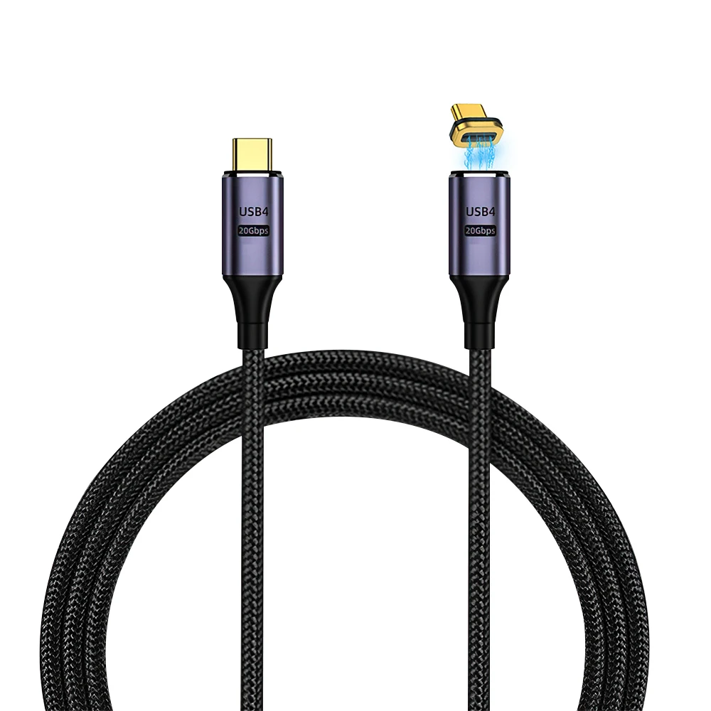 Enhanced Magnetic USB-C Cable with 100W Fast Charging and 8K Support