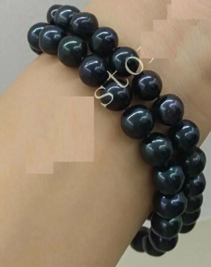 

Classic Natural 9-10mm AAAA+ South Sea Black Pearl Bracelet 7.5-8"