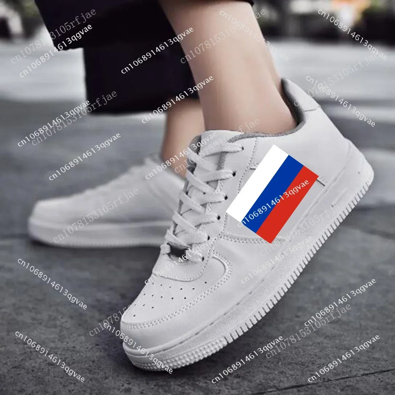 Russian Flag AF Basketball Mens Womens Sports Running High Quality Flats Force Sneakers Lace Up Mesh Customized Made Shoe DIY