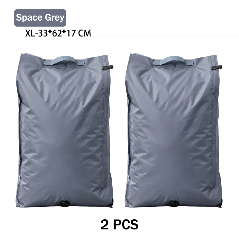 Vacuum Compression Packing Cubes and Waterproof Laundry Organizer Bag Set