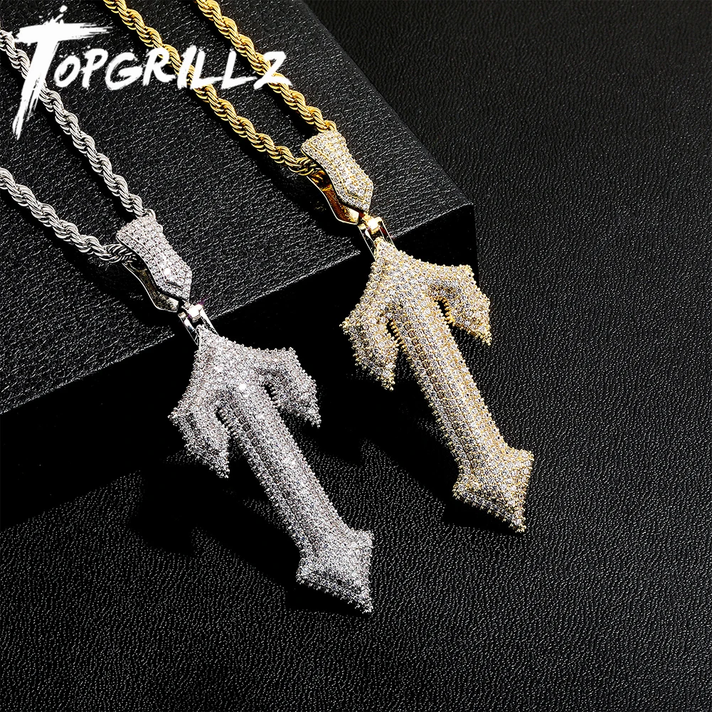 

TOPGRILLZ новый крест кулон проложенный CZ камень для женщин мужчин T Форма письмо ожерелье хип-хоп мода ювелирные изделия подарок