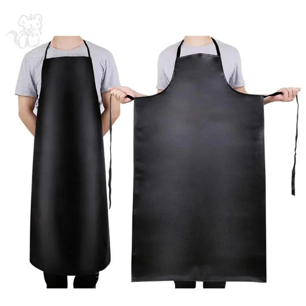 PU Leather Heavy Duty Waterproof Apron for Dishwashing 40 Inch Work Apron PU Leather Dishwasher for Men Cleaning Lig