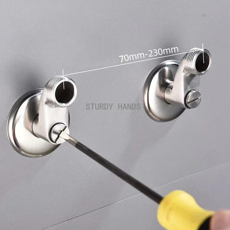 Stainless steel width adjustable angle valve shower faucet adapter wall mounted bathroom hardware accessories 2 pieces/set