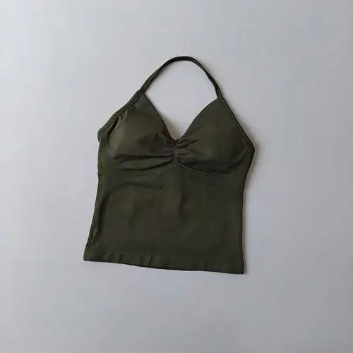 Sexy Halter Neck Beautiful Back High Waist Peach Sports Bras Shorts Suit Pilates Gathering Yoga Vest Training Fitness Bra Sets - Image 9