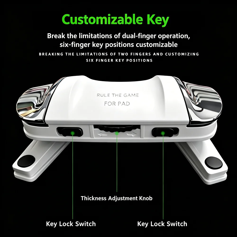 P1 Tablet Game Controller 6 Finger High Frequency Click Sensitive Ergonomic Comfort Adjustable Thickness Silicone Anti Slip