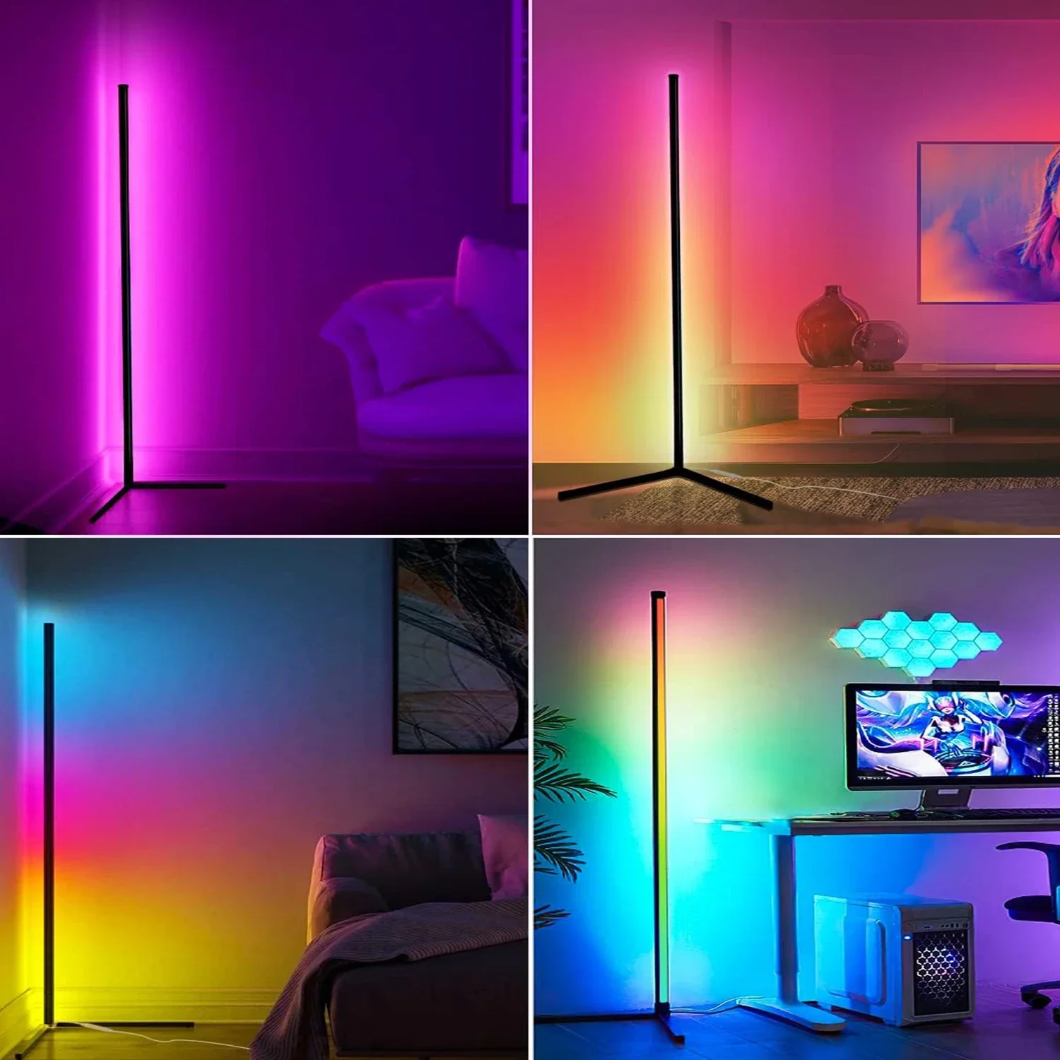 Description Picture 6 of itemSmart RGB Led Dream Color Floor Lamps Music Sync Modern 16 Million Color Changing Standing Mood Light with APP Remote Control