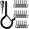 10/20/40 Pack Q-shaped Nail Hook Hooks Screw Christmas Light Hooks for Outdoor String Lights, Security Buckle Design, Easy to Release Falling Bonsai Hooks with Security Buckles, Used for Christmas String Lights with Hexagonal Slotting Wrench 1