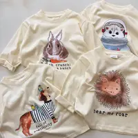 Children Long Sleeve T Shirt Cute Cartoon Animal Print Baby Casual Pullover Boys Long Sleeve Tops Soft Cotton Girls Sweatshirt 1