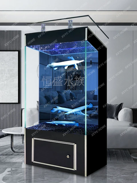 Super White Glass Fish Tank Living Room Small Light Luxury Modern  Intelligent Vertical Fish Globe Ecological Self-Circulation - AliExpress