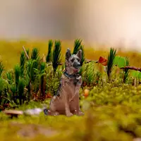 1/64 Dog Model Diorama Scenery Train Railway Micro Landscape Collections S Scale Hand Painted Figurines Miniature Scenes Decor 2