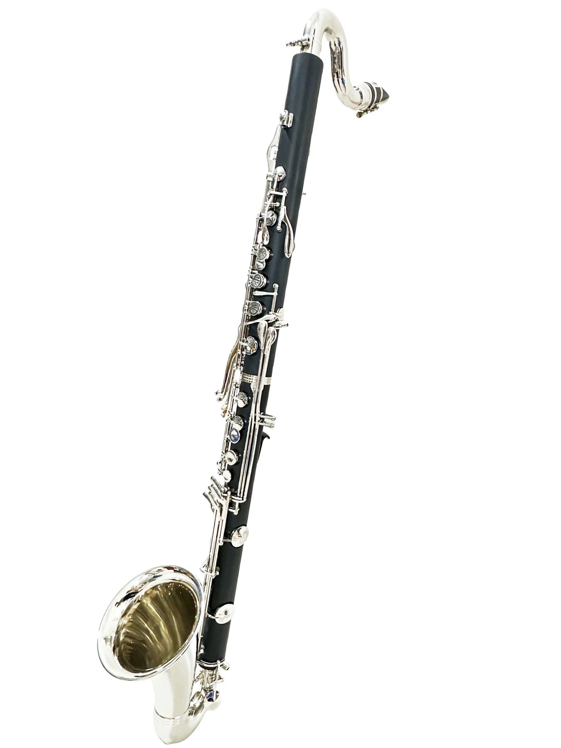 New Silver Plated Keys Bass Clarinet LOW EBb Tuning Black Tube Clarinet ABS