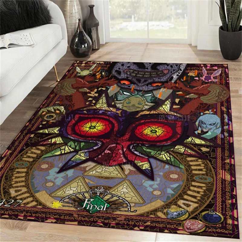 The Legend Of Zelda Majoras Mask Flanella Floor Tappeti Videogioco Tappeto Morbido Per Soggiorno Home Decor