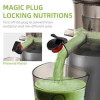 BioloMix Presse-agrumes à pression froide avec goulotte d'alimentation de 75 mm, extracteur de jus à mastication lente à moteur puissant de 200 W 40-65 tr/min pour les fruits entiers 2