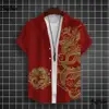 Men's Shirt Year Of The Dragon Totem 3D Printed Short Sleeve Large Size Loose Top 2024 Happy New Summer Sty 1