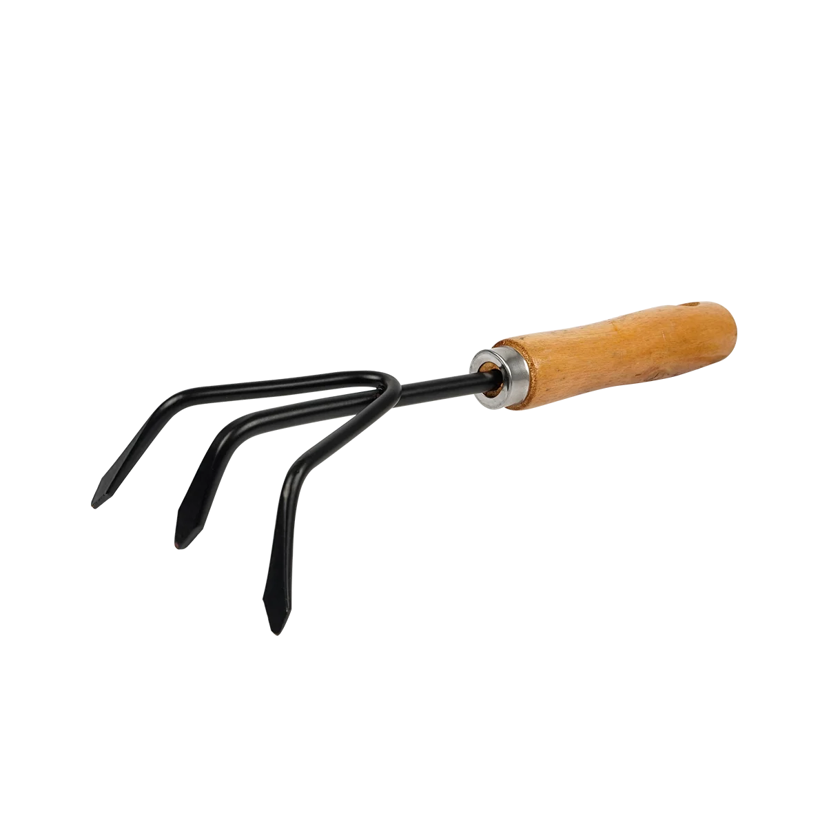 나무 손잡이가 있는 금속 갈퀴, 3 톱니 정원 갈퀴, 255mm 사용 가능