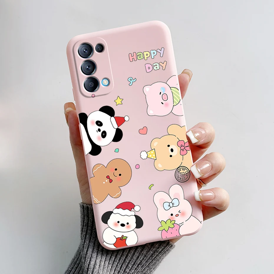 Cute Bear Cartoon Frog Silicone Soft Cover for OPPO Reno5/Reno5 Pro 5G