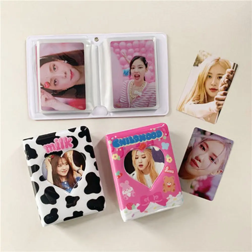 

Cute 40 Pockets ID Holder Bear Love Heart Hollow Binders Albums Kpop Card Binder Photo Album Name Card Book Photocard Holder