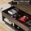 Modern Lift Top Coffee Table with Storage for Living Room LED Coffee Table Wodden Lift Tabletop Dining Table, Walnut 6