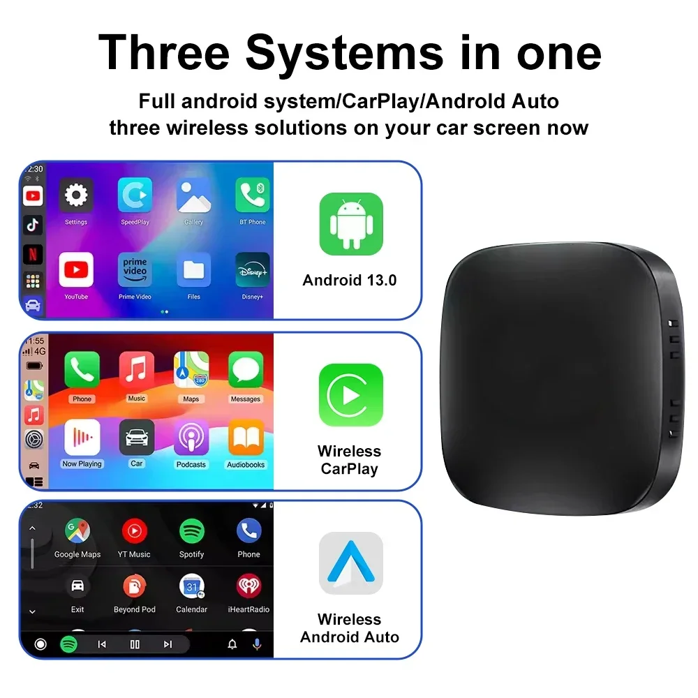 Android13 carplay ai caixa sem fio para netflix youtube sem fio carplay ...