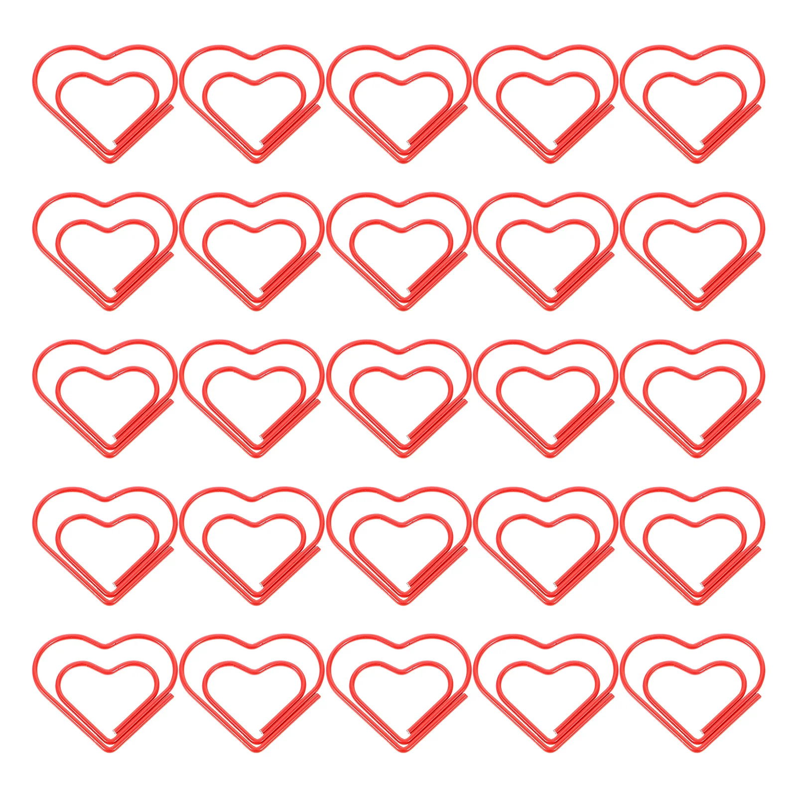 

Paperclip Love Heart Paper Clips Marking Bookmark Pin Stationery Office Accessories(Red)