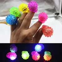 Strawberry Shape Flashing LED Finger Ring Luminous Kids Gift Party Supplies 1