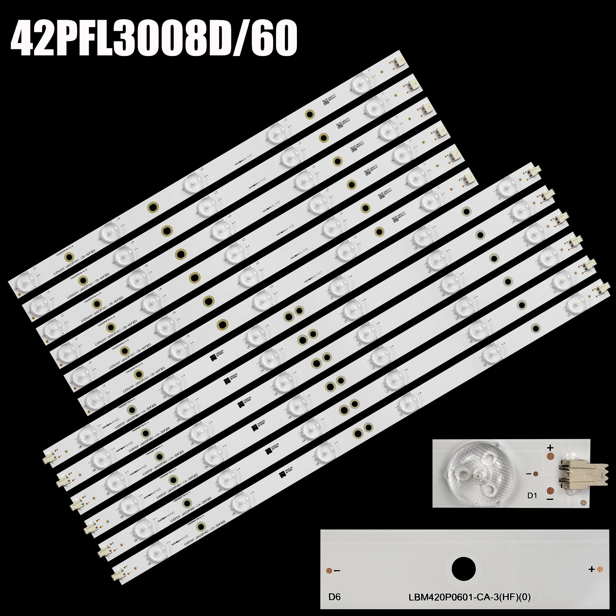 Faixa de Luz de Fundo Led para Philips 42 tv 42pfl3208t 60 Lbm420p0601-ca3 42pfl3208h 12 42pfl3008d 78 42pfl3108k