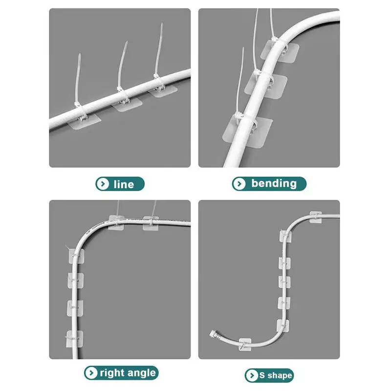 Wall Cable Holder Hose Holder Adhesive Clips 5pcs No Drilling Pipe Buckle Adjustable Hose Clip Cable Holders Waterproof