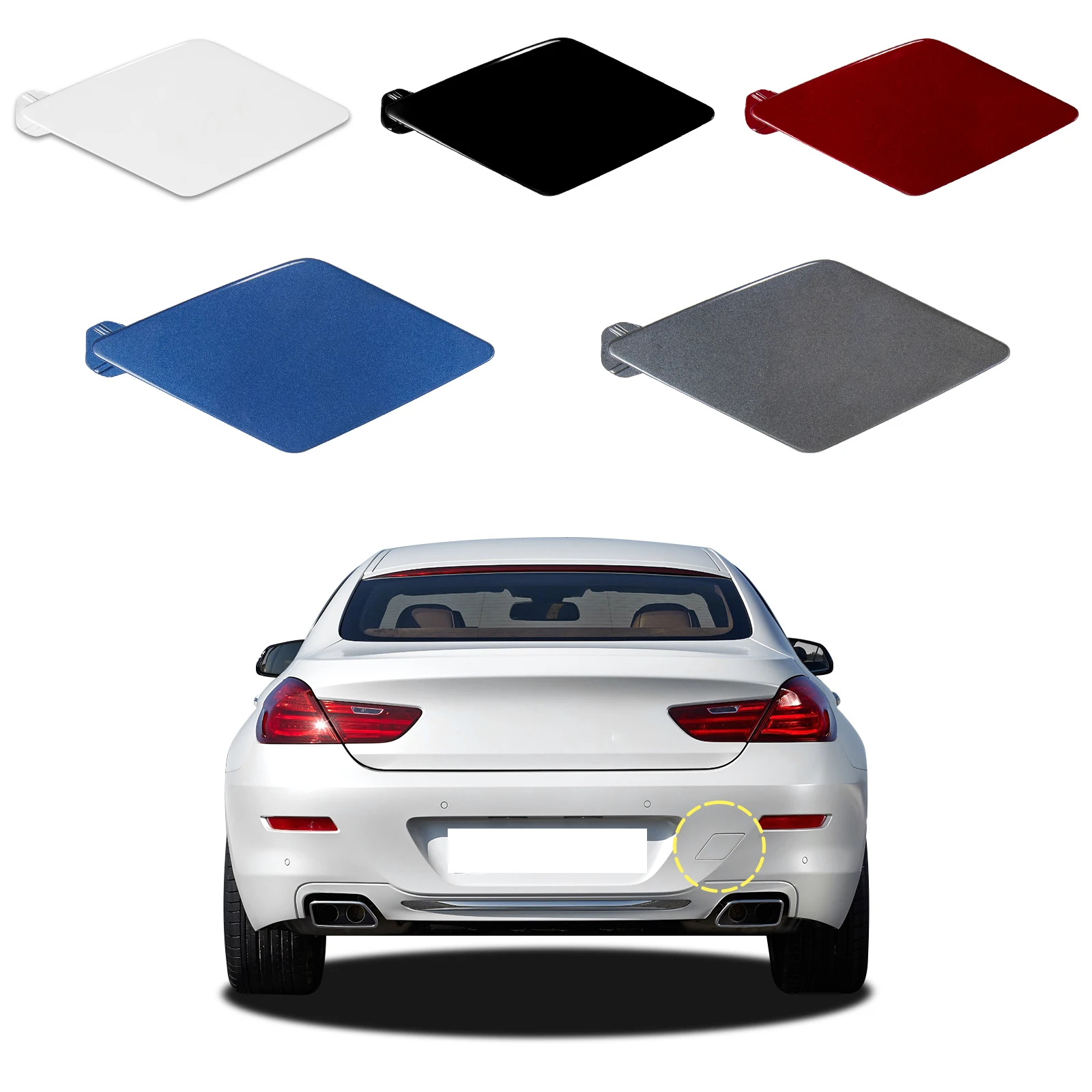 Rear Bumper Tow Hook Cover For BMW 6 Series F06 Gran F12 F13 Coupe 640d 640dX 650i 650ix 2011- 51127261580 Towing Eye Cover
