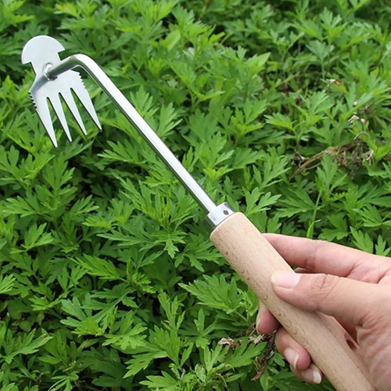 

Weeding Artifact Uprooting Weeding Tool Steel Weed Puller 4 Teeth Dual Purpose Weeder Hand Remover Tool For Garden