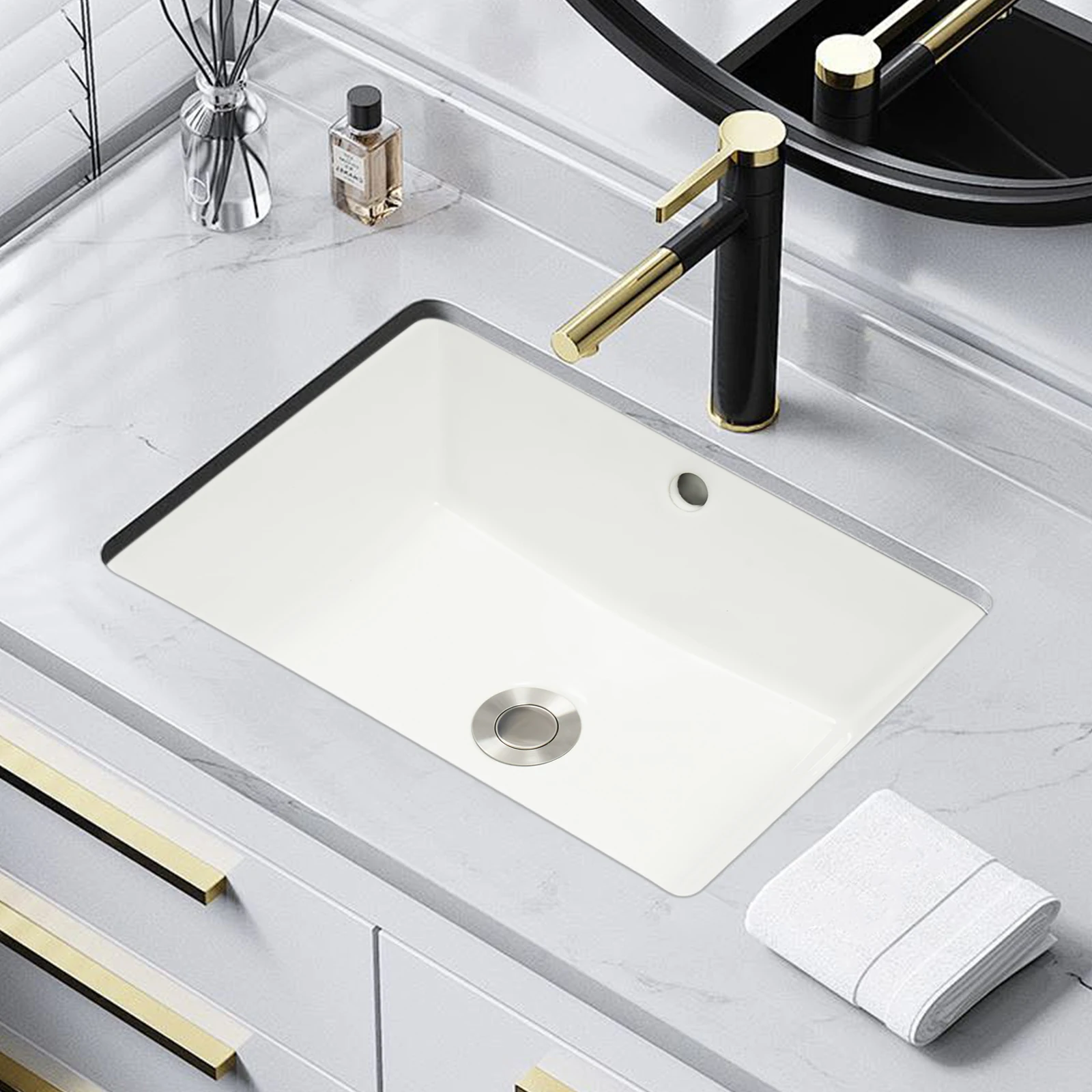 Bathroom Sink with Overflow Humanized Design Smooth Edges Build To Last Bathroom Sink for Bathrooms/Lavatories/Restrooms 5