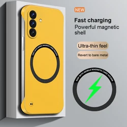 Frameless Hard PC Slim Frosted Magnetic Case for Magsafe Compatibility (Yellow)
