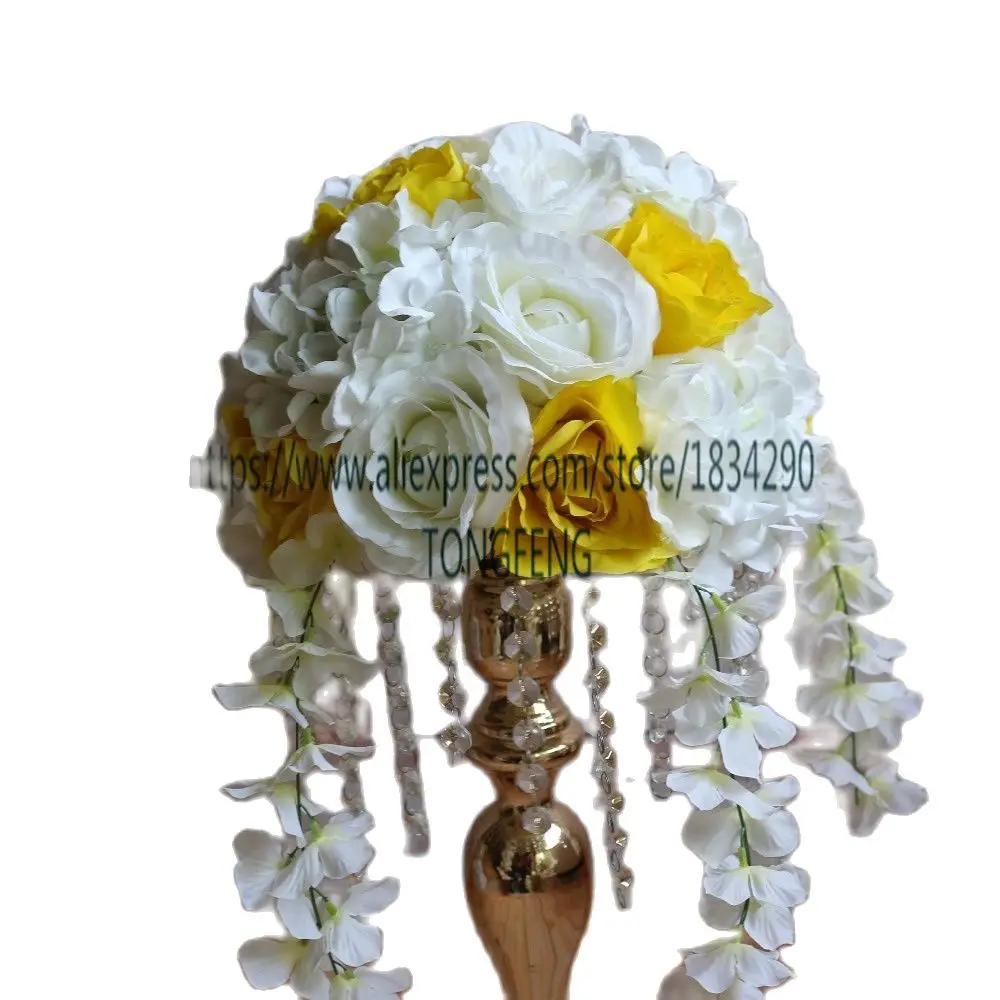 Wedding Road Lead Artificial Rose Flower Ball Wedding Table Centerpiece