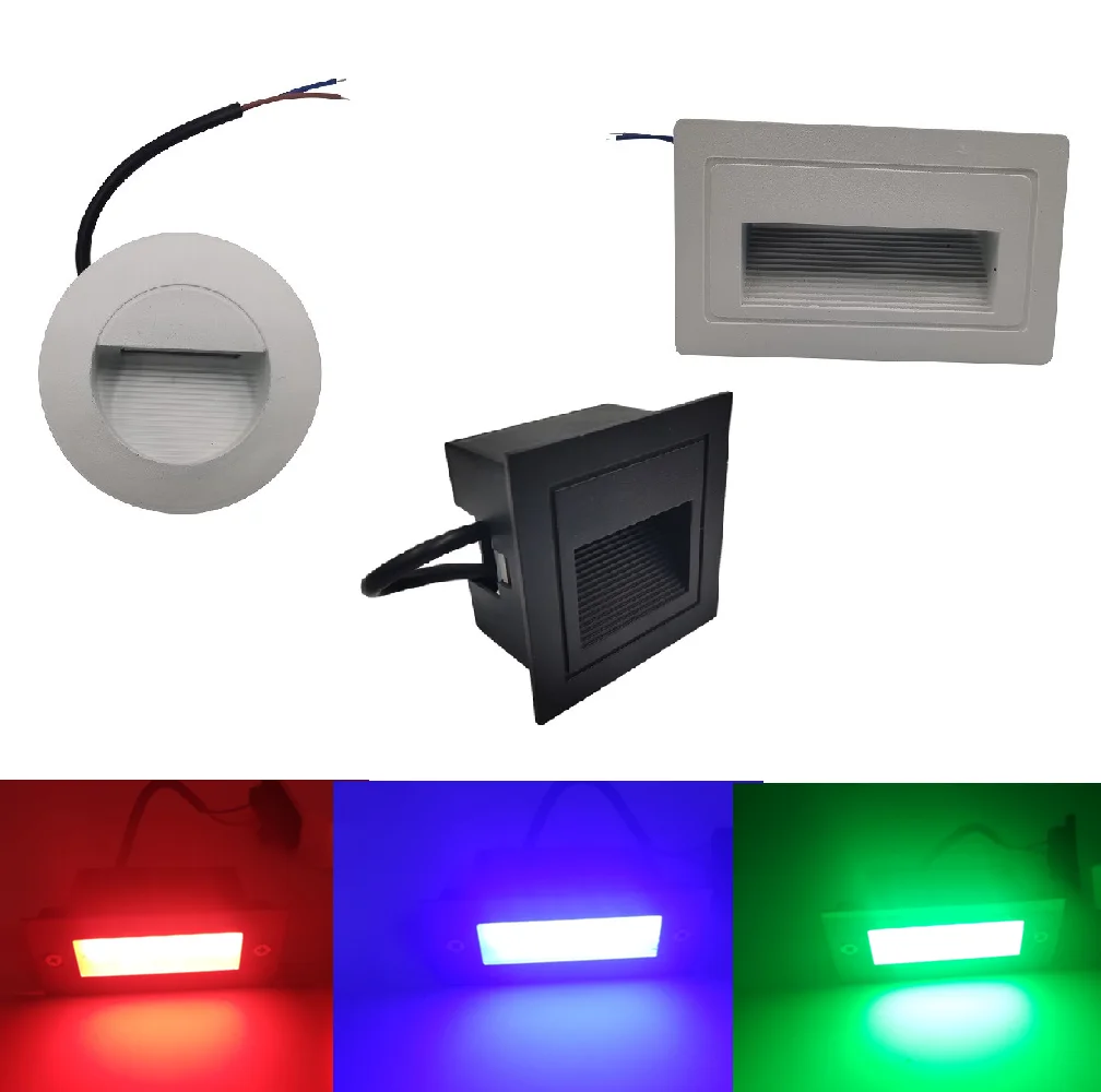 Outdoor indoor LED Step Light 15LEDS Waterproof Stair Light Wall Embedded Underground Deck Footlights 85-265V IP65