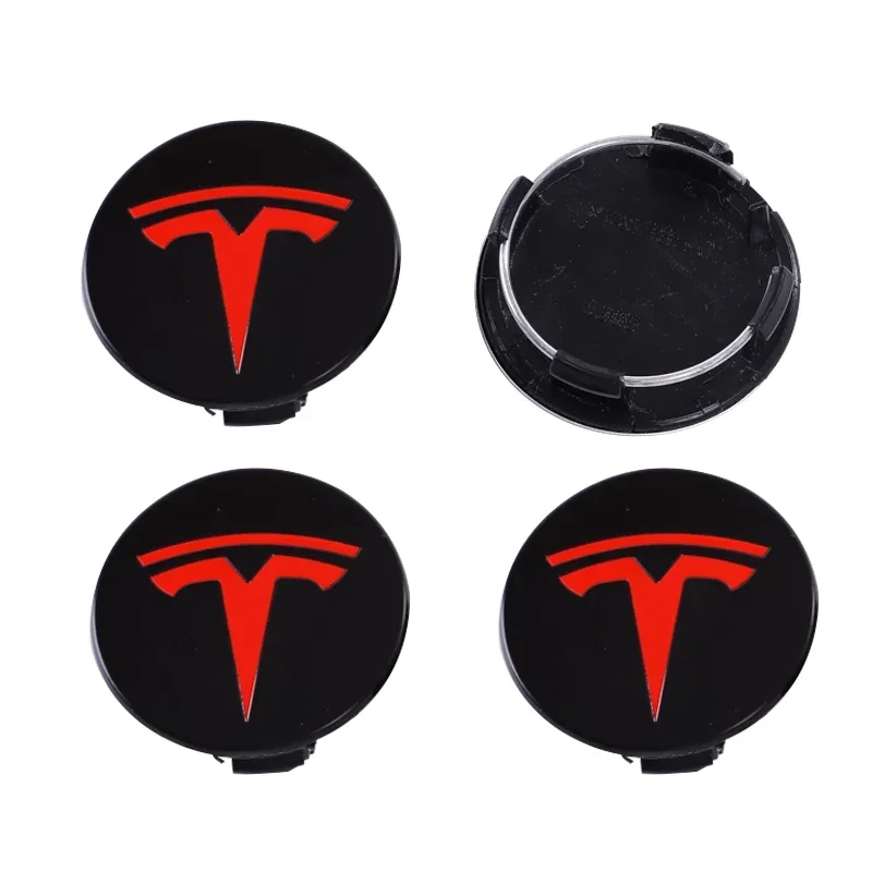 4pcs For Tesla Model 3 Model Y Badge Covers Hub Caps 56mm Hub Center Caps For Tesla Y X S Auto Accessories Style
