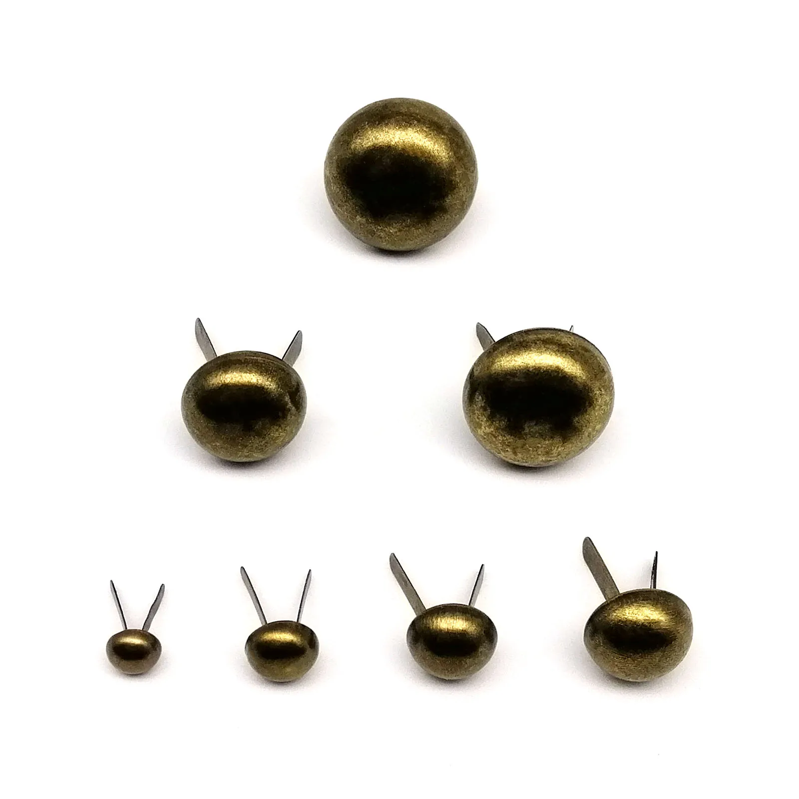 Metal Rivets 50pcs Semi Ball Round Two Leg Feet for DIY Leather Craft