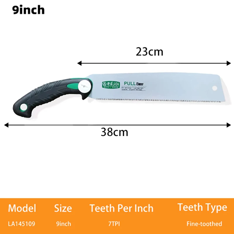 LAOA Hand Saw Non-slip Wooden Handle Pull Saw Flush Cut Flexible Handsaw Woodworking Cutting Tool Hand 9/10/13inch