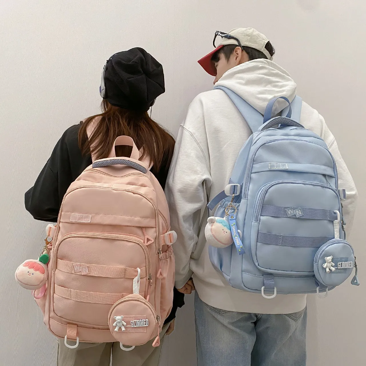 Trendy Girl Waterproof Travel Backpack Fashion Panelled Nylon Women Backpack Student Shoulder Bag Korean Style Schoolbag Bookbag 2