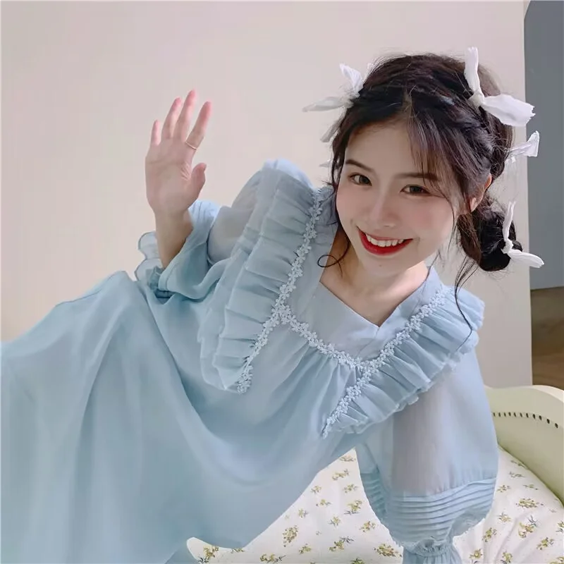 

Женское летнее синее платье с длинным рукавом, Элегантное повседневное платье миди, пляжные платья