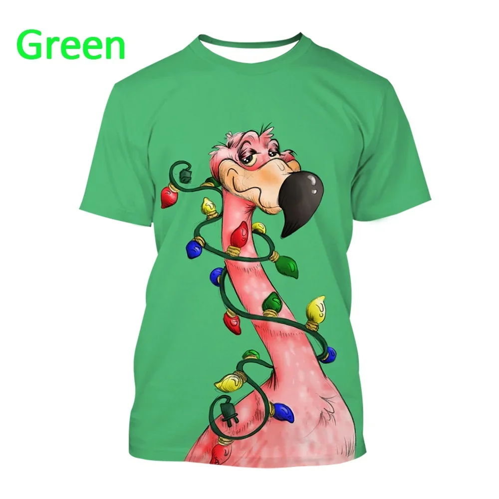 

Men/Women Summer Casual Graphic Tee Top New Fashion 3D Flamingo Printed T-shirt