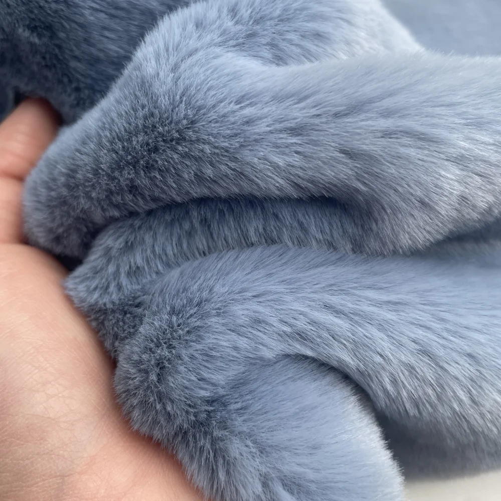 Luxurious Super Soft Faux Rabbit Fur Plush Fabric - 100% Polyester, 10mm Pile, Ideal for DIY and Sewing Projects