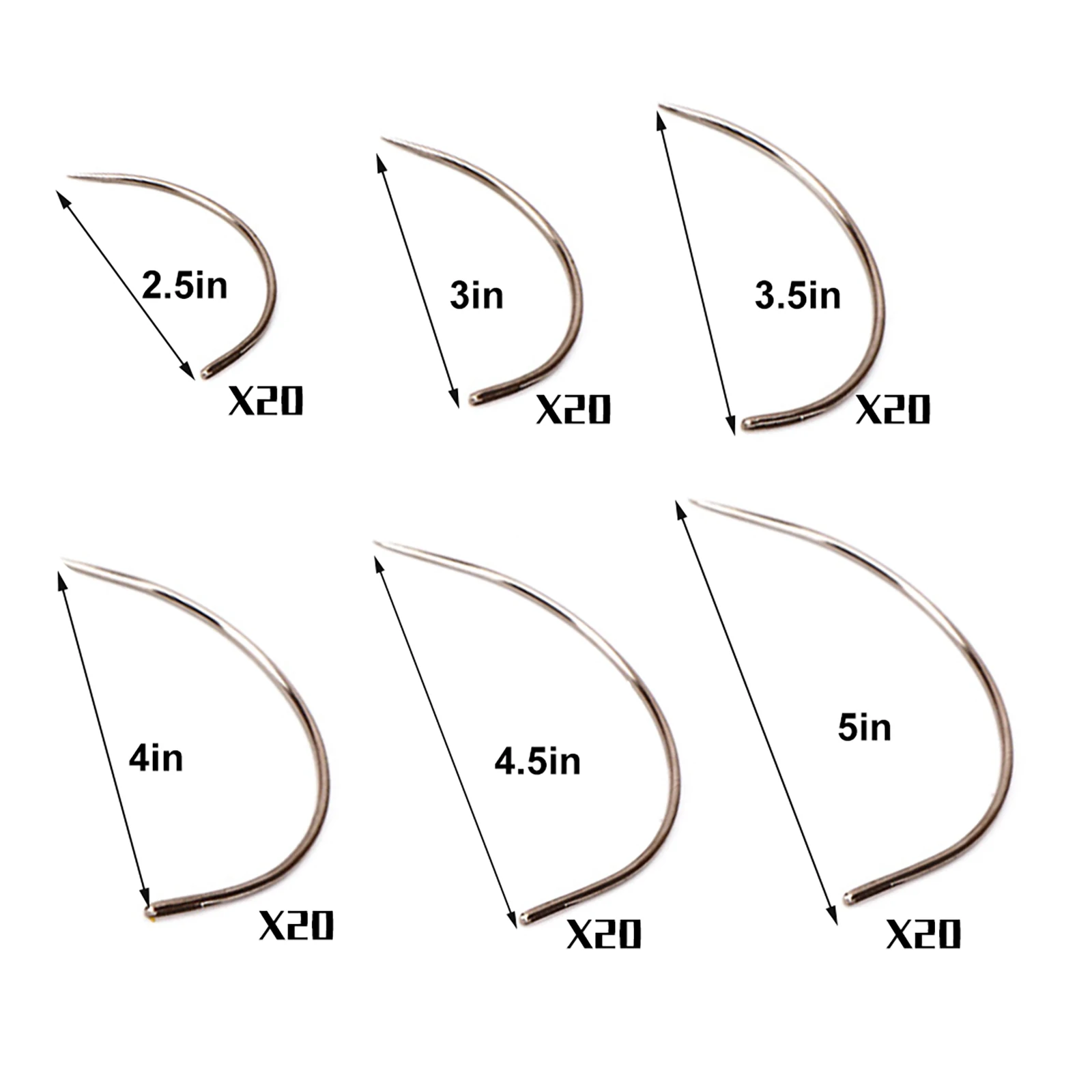 Leather Sewing Needles Sewing Needles 50/100 Pcs Steel Curved Needle Big Eye Leather Curved Sewing Needle Weaving for Carpet Leather Canvas Repairing