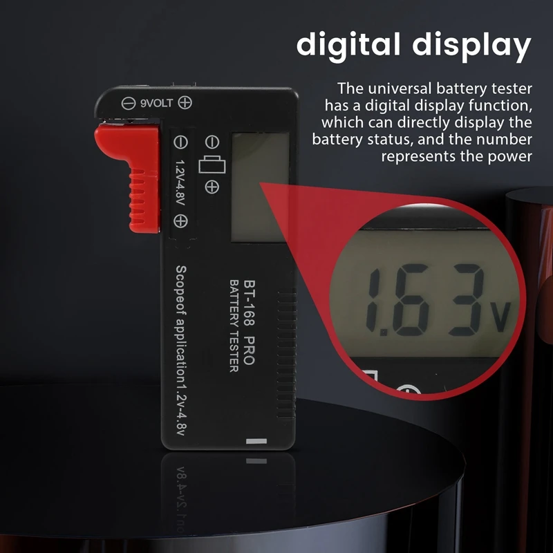 디지털 LCD 범용 배터리 테스터 (모델: BT - 168 PRO), 배터리 테스터 전압 검사기, AA AAA C D 18650 9V, 2 개
